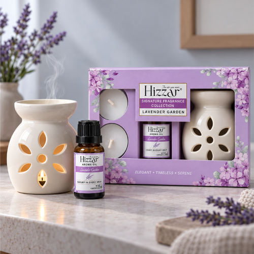 Ceramic Oil Diffuser Gift Set – Lavender Garden