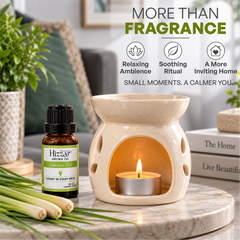 Ceramic Oil Diffuser Gift Set – Lemongrass Fields