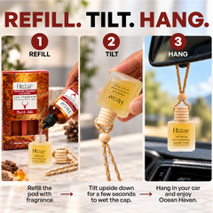 Car Freshener | Hanging Pods Duo + 100 ml Refill – Musk & Amber