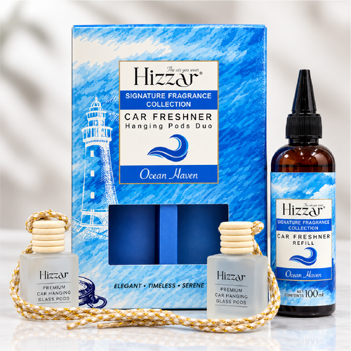 Car Freshener | Hanging Pods Duo + 100 ml Refill – Ocean Haven
