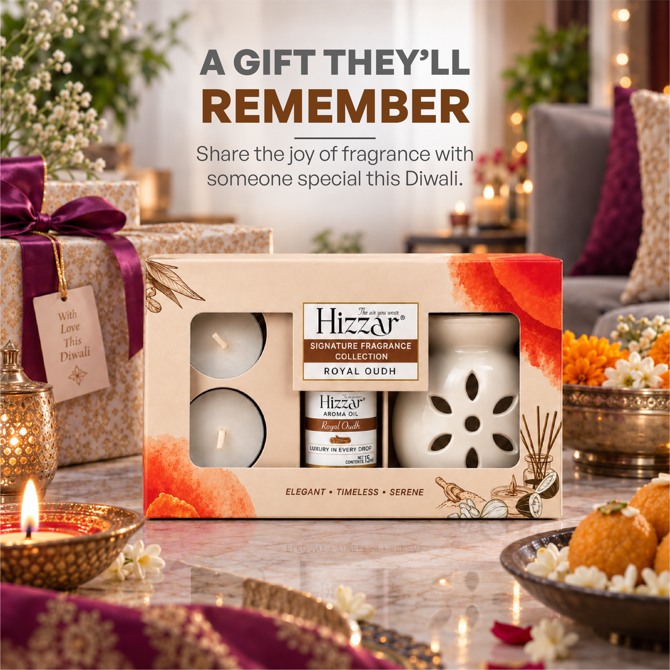 Ceramic Oil Diffuser Gift Set – Royal Oudh